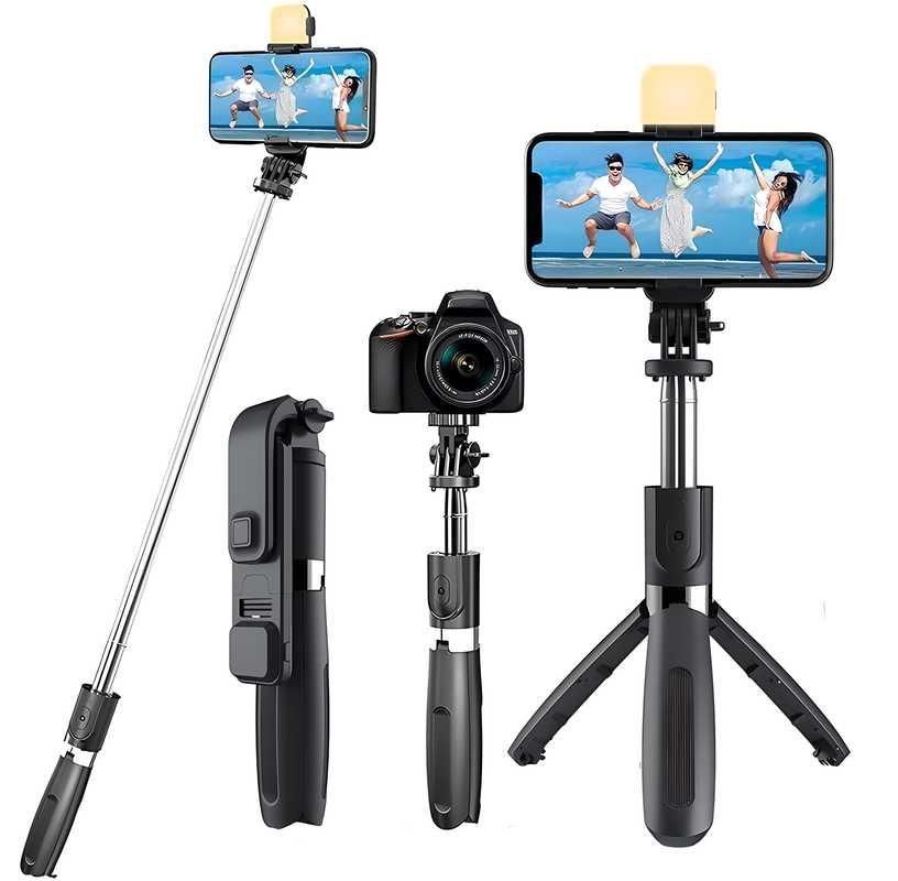 Extendable Flash 3-in-1 Selfie Stick Tripod with Bluetooth Remote - Vistora