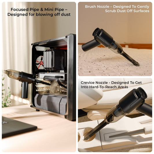 2 in 1 Vacuum Cleaner-Handheld Vacuum Car Cleaner Air Duster Wireless Rechargeable Home